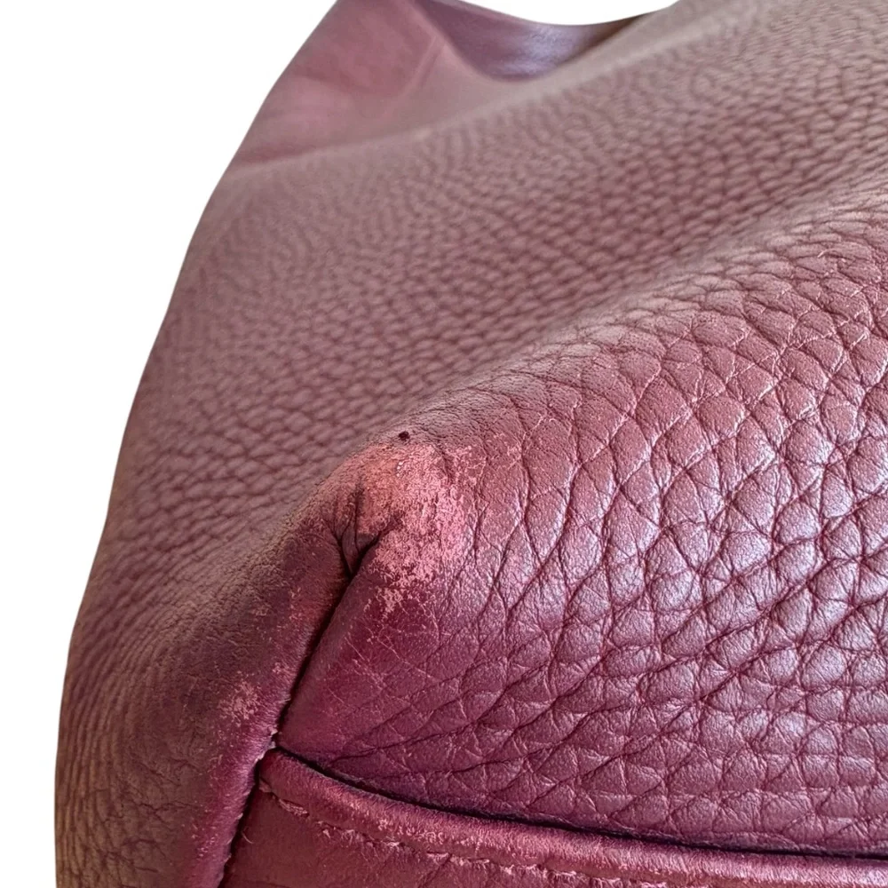 GiGi New York Sasha Hobo Leather‎ Bag Pebble Grain Wine Slouchy